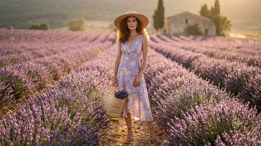 Floral Wrap Dress in Provence